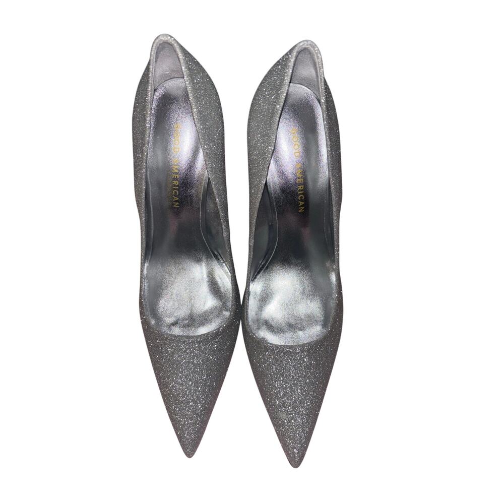 Good American Silver Glitter Pumps Size 9.5 - Picture 4 of 5